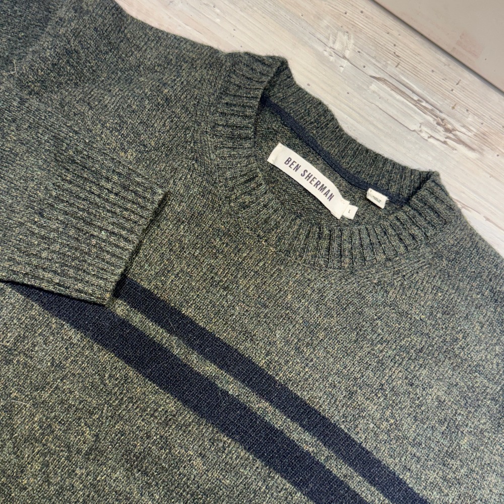 Ben Sherman Lambswool Blend Sweater Mens Size Large Large Stripe